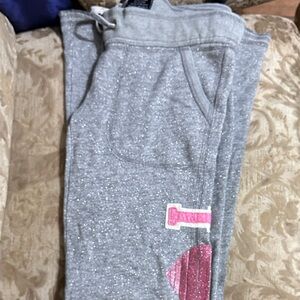 Victoria's Secret Glittery Gray and Pink woman Joggers